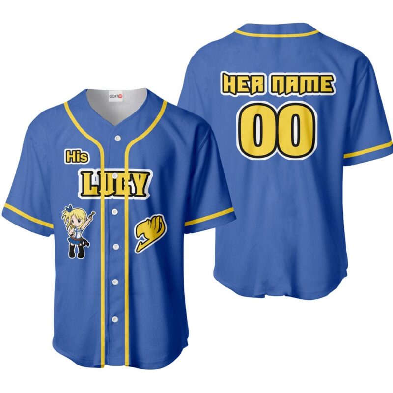 His Lucy Heartfilia Baseball Jersey Custom Name