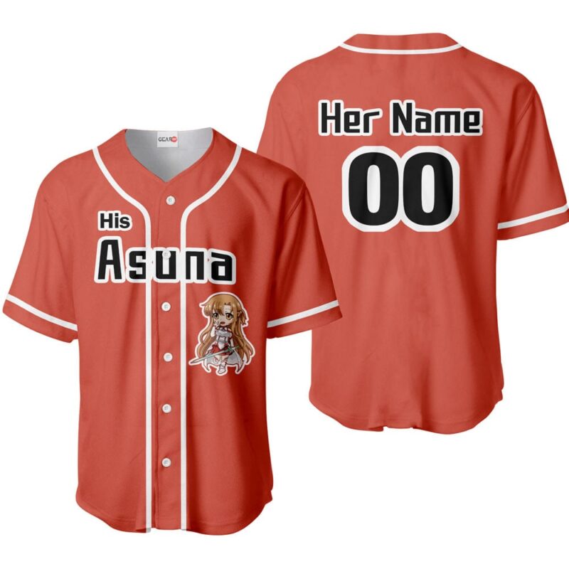 His Asuna Baseball Jersey Custom Name