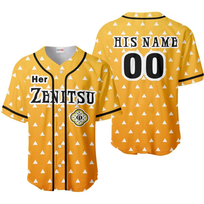 Her Zenitsu Baseball Jersey Custom Name