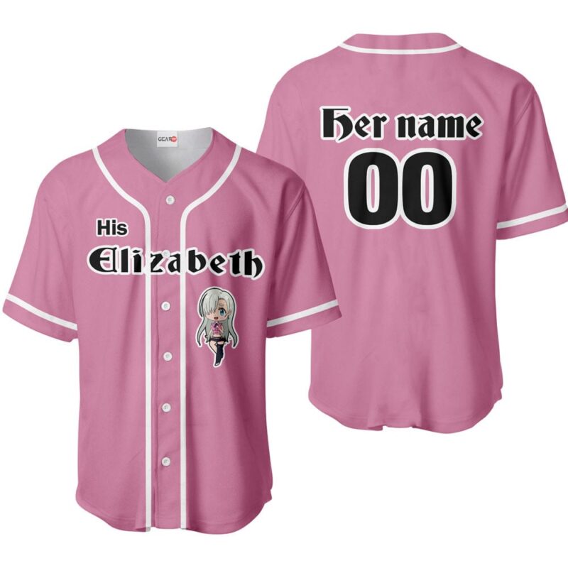 His Elizabeth Liones Baseball Jersey Custom Name