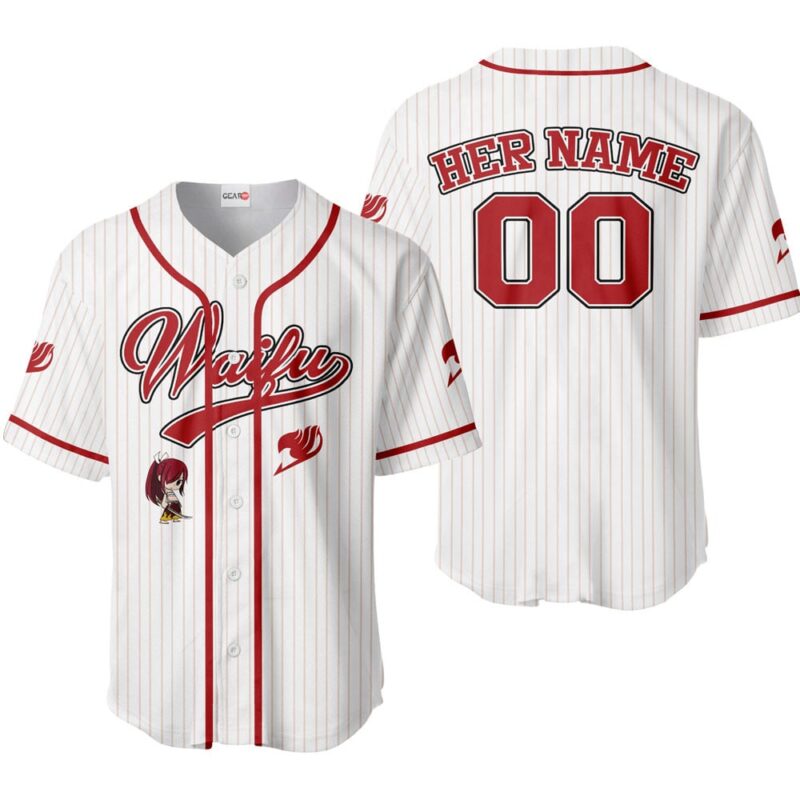 Erza Scarlet Baseball Jersey - Waifu Personalized Edition