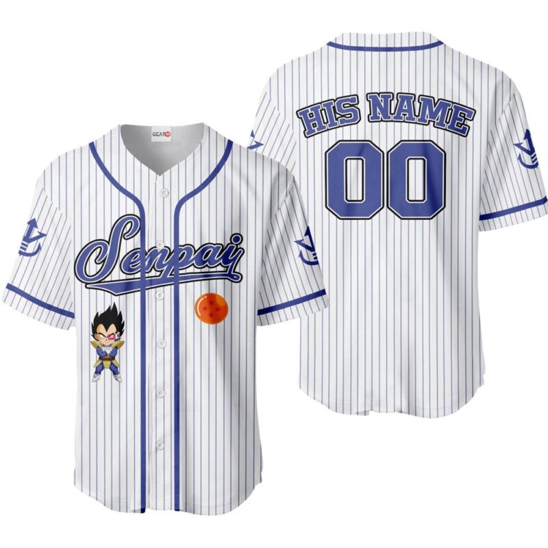 Vegeta Baseball Jersey Senpai Personalized Edition
