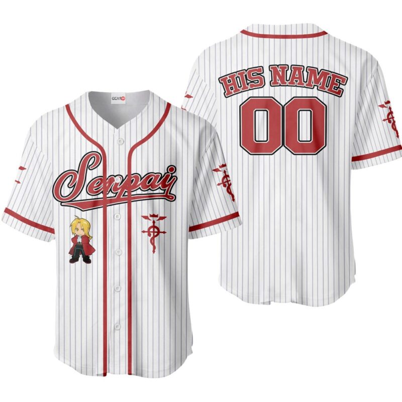 Edward Elric Baseball Jersey Senpai Personalized Edition