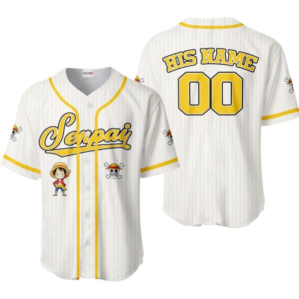 Luffy Baseball Jersey Senpai Personalized Edition