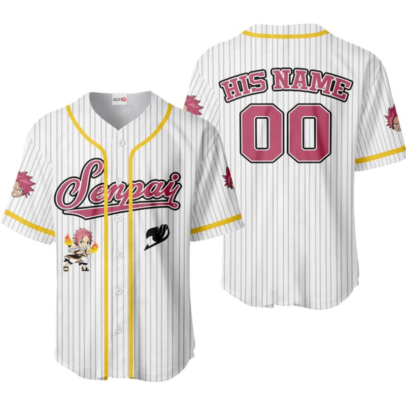 Natsu Dragneel Baseball Jersey Senpai Personalized Edition