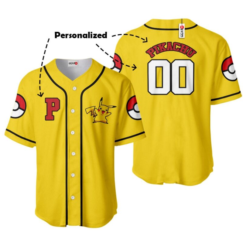Pikachu Baseball Jersey Personalized Edition