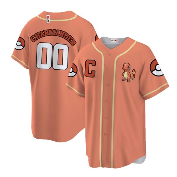 Charmander Baseball Jersey Personalized Edition