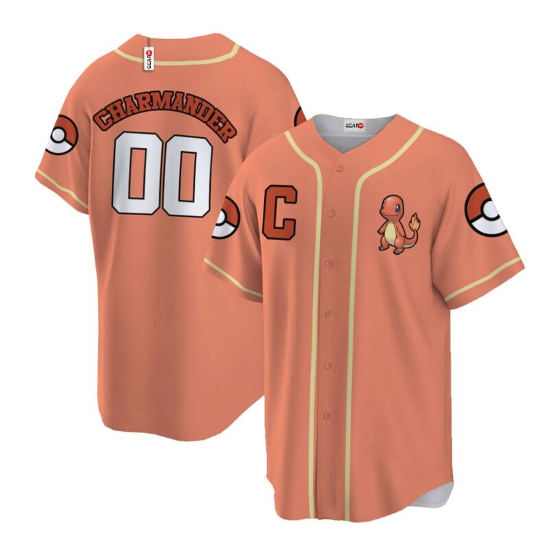 Charmander Baseball Jersey Personalized Edition