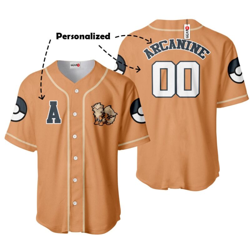 Arcanine Baseball Jersey Personalized Edition