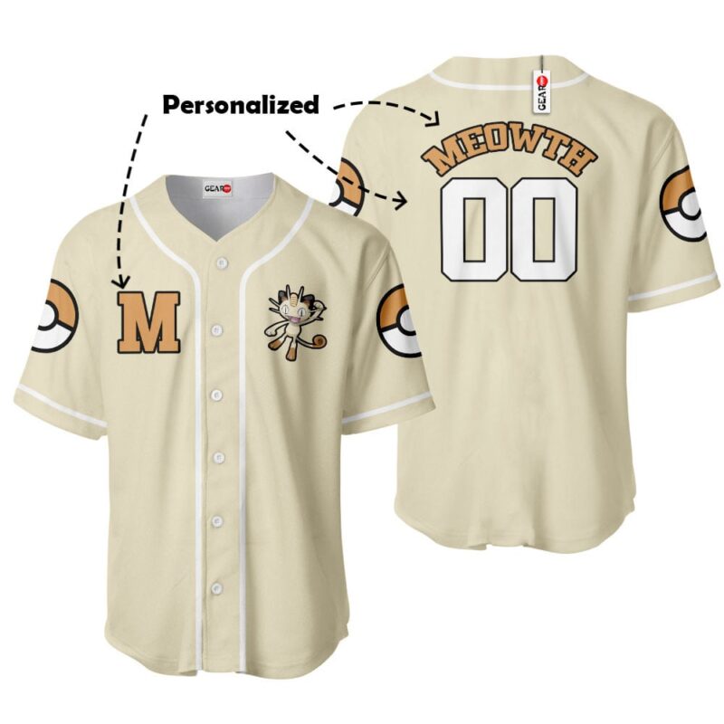 Meowth Baseball Jersey Personalized Edition