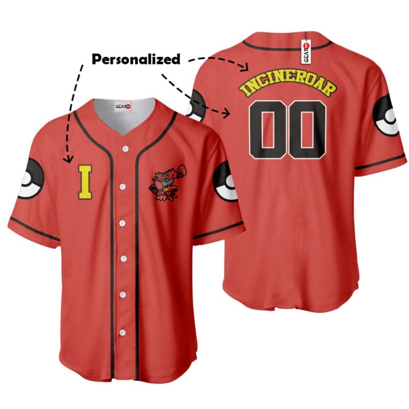 Incineroar Baseball Jersey Personalized Edition