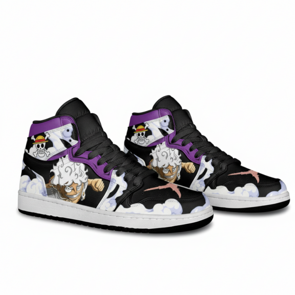 Luffy Sun God Nika High-Top Leather Sneakers For One Piece Fans