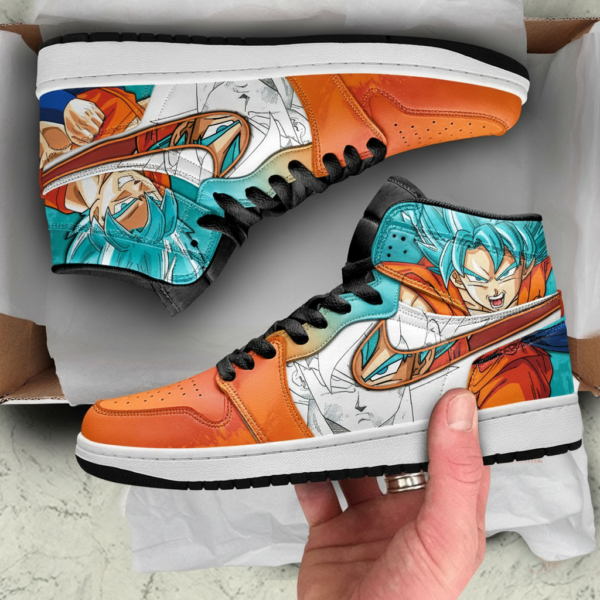 Dragon Ball Goku Saiyan Blue High-Top Leather Sneakers Mixed Manga