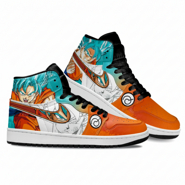 Dragon Ball Goku Saiyan Blue High-Top Leather Sneakers Mixed Manga