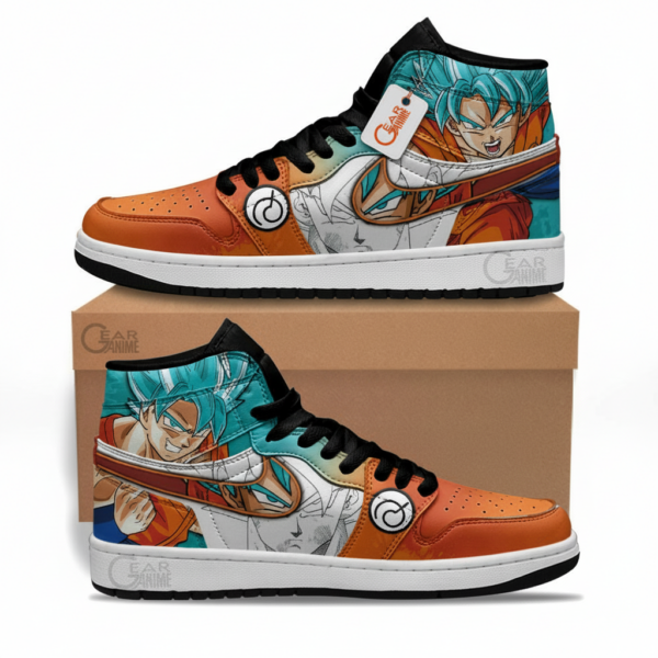 Dragon Ball Goku Saiyan Blue High-Top Leather Sneakers Mixed Manga