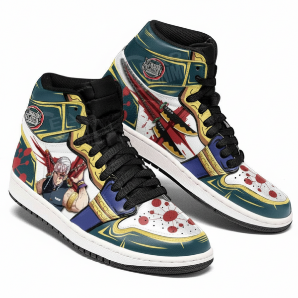 Uzui Tengen High-Top Leather Sneakers Custom Demon Slayer Fans