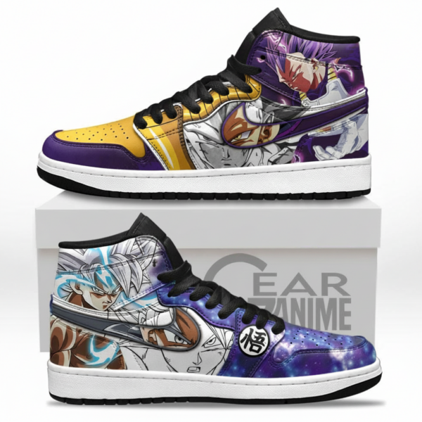 Dragon Ball High-Top Leather Sneakers Vegeta Ultra Ego vs Goku Ultra Instinct