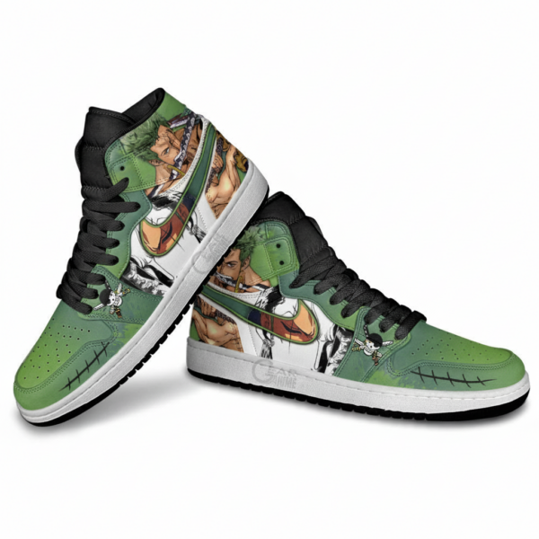Anime Manga Roronoa Zodcstom Sneakers - Fierce Swordsman Art for Fans