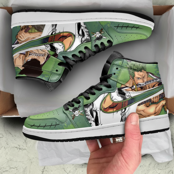 Anime Manga Roronoa Zodcstom Sneakers – Fierce Swordsman Art for Fans