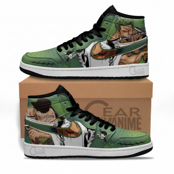 Anime Manga Roronoa Zodcstom Sneakers – Fierce Swordsman Art for Fans
