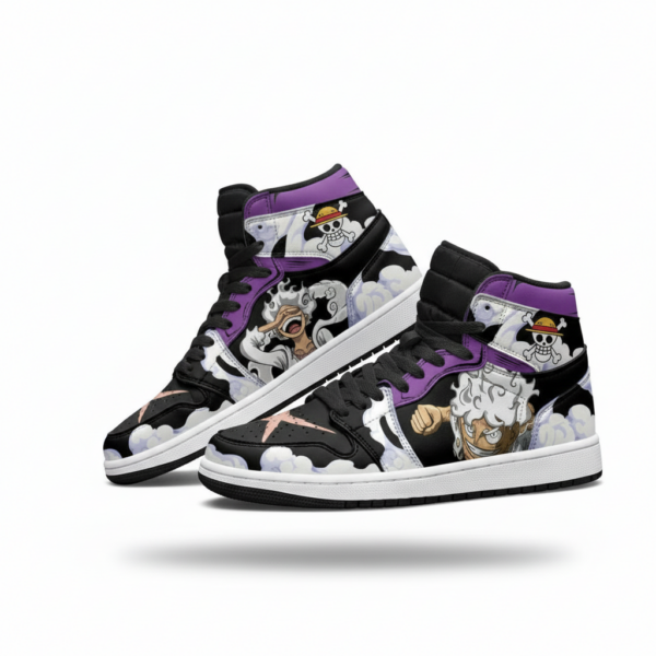 Luffy Sun God Nika High-Top Leather Sneakers For One Piece Fans
