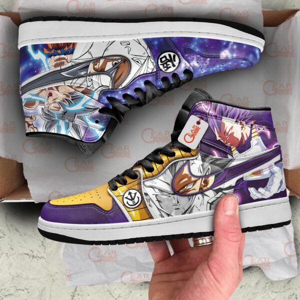 Dragon Ball High-Top Leather Sneakers Vegeta Ultra Ego vs Goku Ultra Instinct