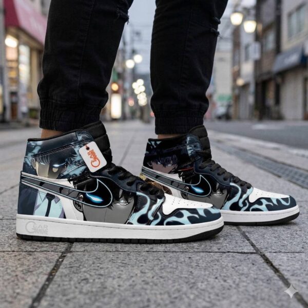 Solo Leveling Sung Jin-woo High-Top Leather Sneakers Glowing Eyes