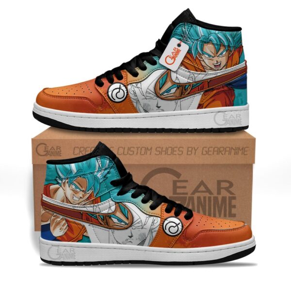 Dragon Ball Goku Saiyan Blue High-Top Leather Sneakers Mixed Manga