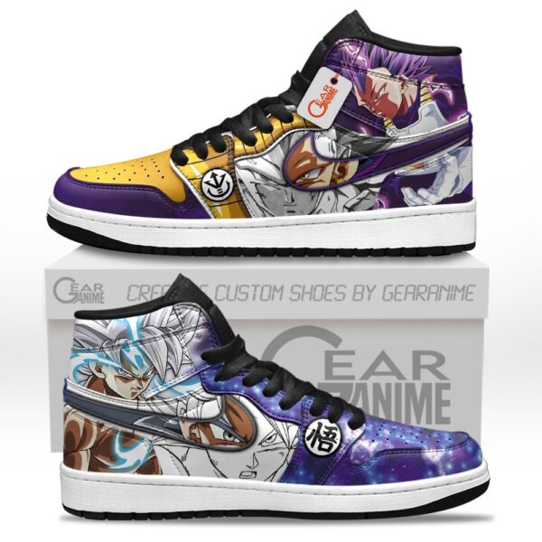 Dragon Ball High-Top Leather Sneakers Vegeta Ultra Ego vs Goku Ultra Instinct