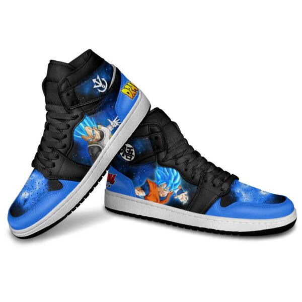 Vegeta and Goku Saiyan Blue Galaxy High-Top Leather Sneakers