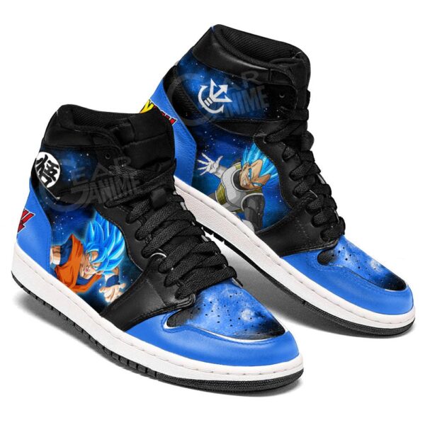 Vegeta and Goku Saiyan Blue Galaxy High-Top Leather Sneakers