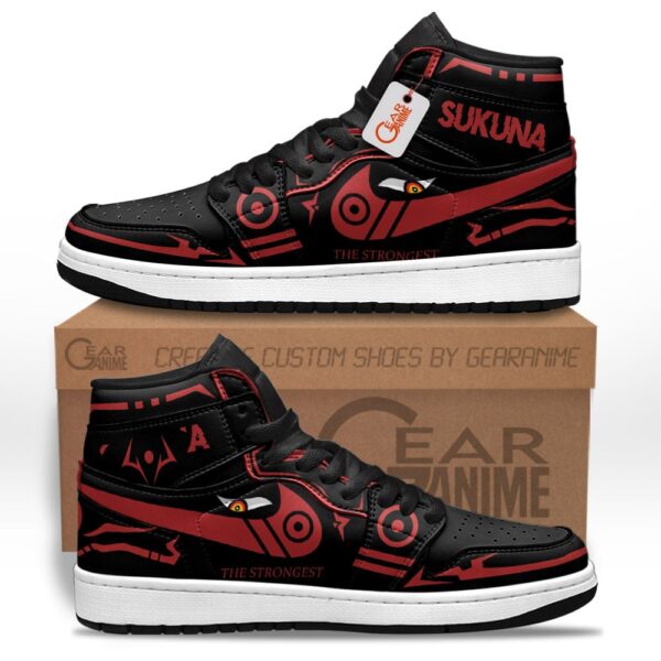 Ryomen Sukuna Markings High-Top Leather Sneakers Custom Name For Jujutsu Kaisen Fans