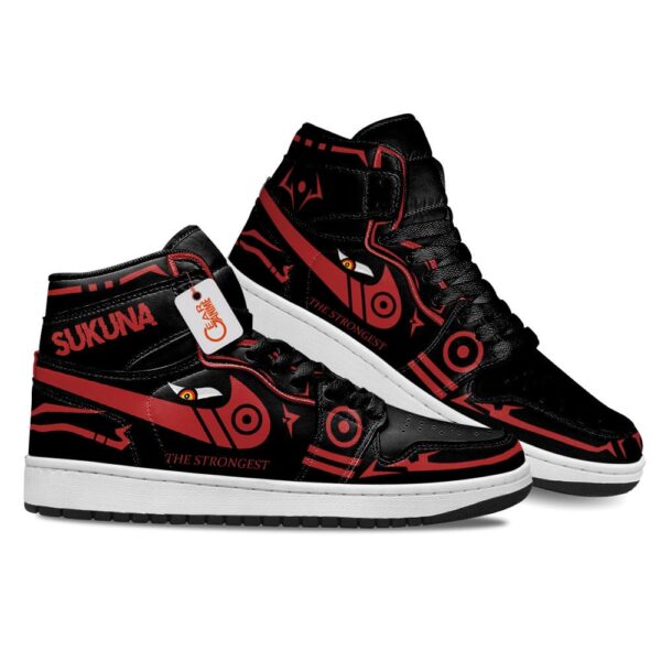 Ryomen Sukuna Markings High-Top Leather Sneakers Custom Name For Jujutsu Kaisen Fans